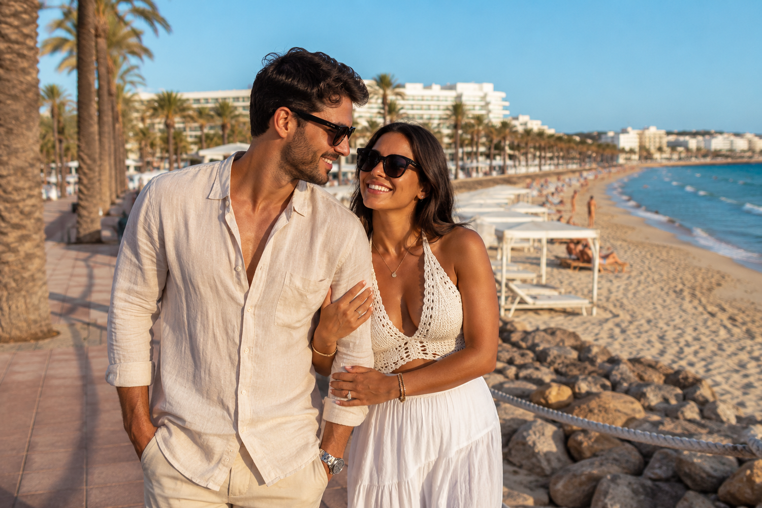 Fotoshooting Playa d'en Bossa Ibiza - Urlaubsbild 05 am Strand und an der Promenade
