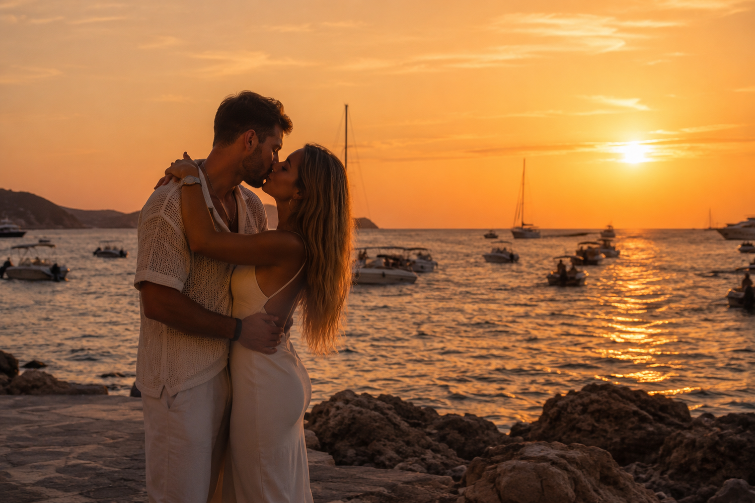 Fotoshooting San Antonio Ibiza - Urlaubsbild 03 an der Bucht und im Abendlicht