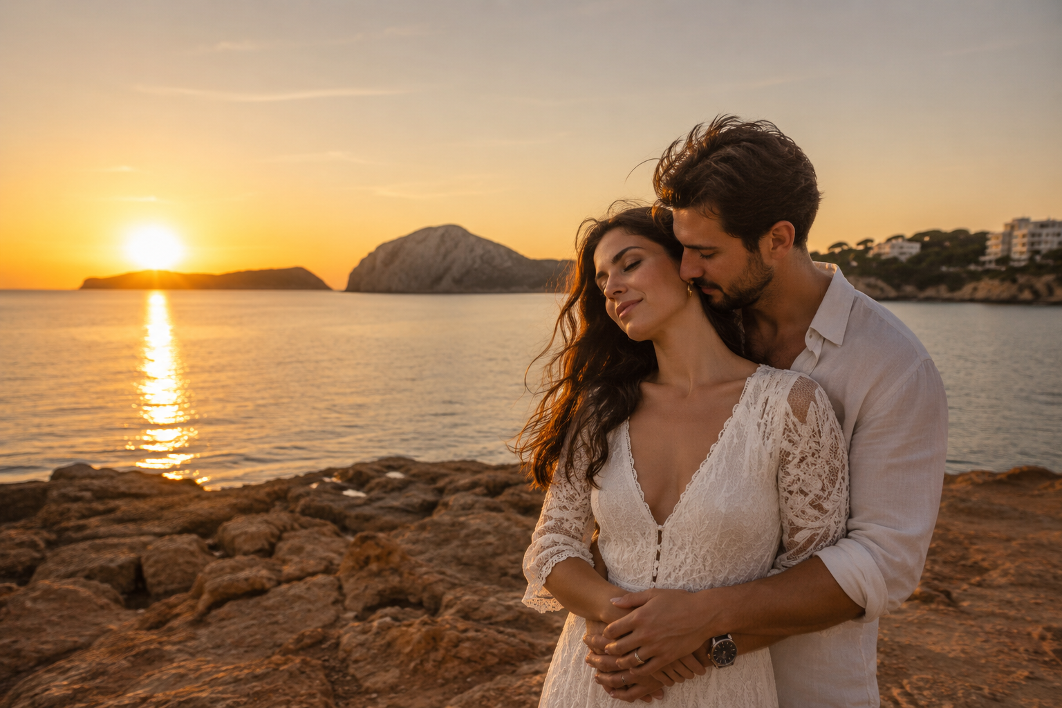 Fotoshooting San Antonio Ibiza - Urlaubsbild 07 an der Bucht und im Abendlicht