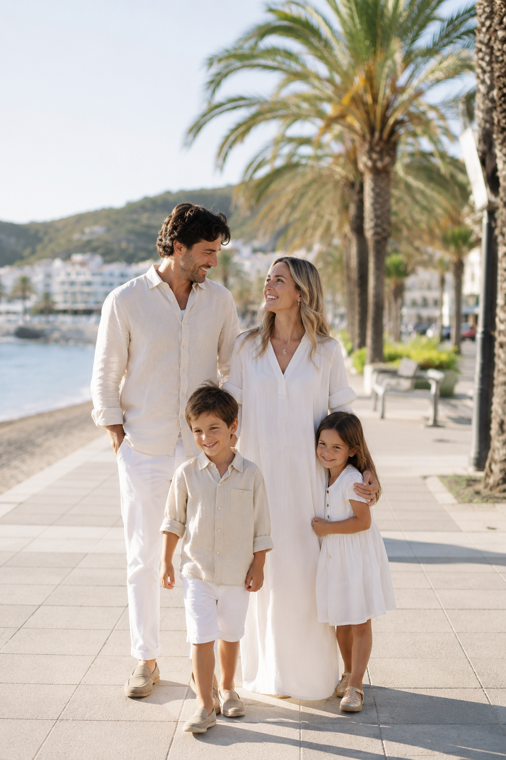 Familienfotos Santa Eulalia Ibiza am Yachthafen beim Abendlicht