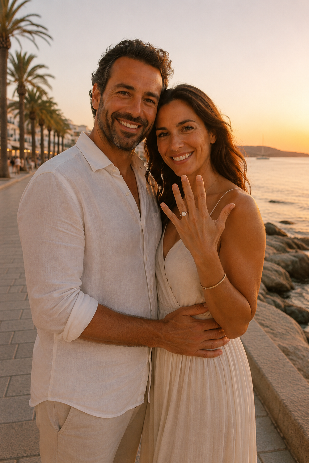 Antrags Shooting Ibiza - Bild 05 beim Heiratsantrag am Meer und im Abendlicht