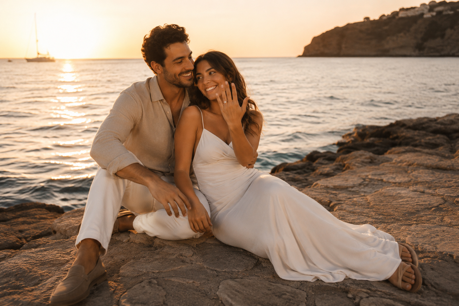 Antrags Shooting Ibiza - Bild 10 beim Heiratsantrag am Meer und im Abendlicht