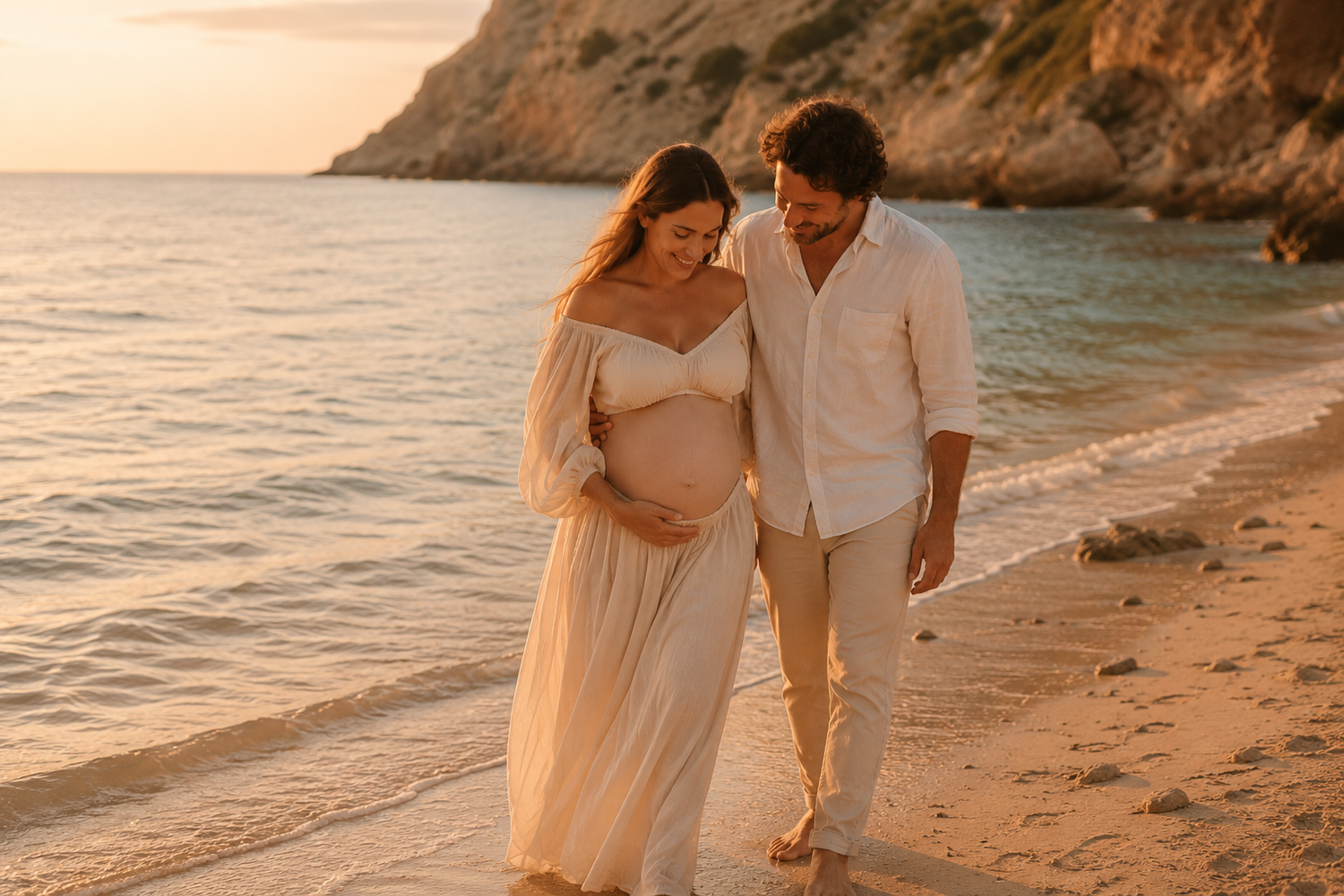 Babybauch Shooting Ibiza - Bild 04 mit Schwangerschaftsfotos am Meer