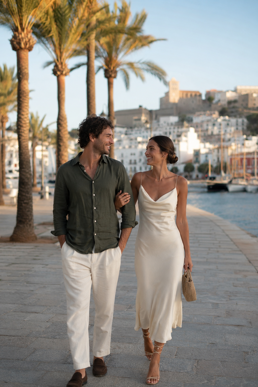 Couple shooting on Ibiza - romantic partner photos on the Ibiza beach